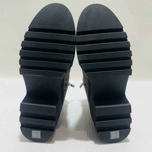 Eileen Fisher Kard Womens 8.5 Ankle Bootie Brown Nubuck Side Zip Block Heel NWOB - Picture 10 of 15